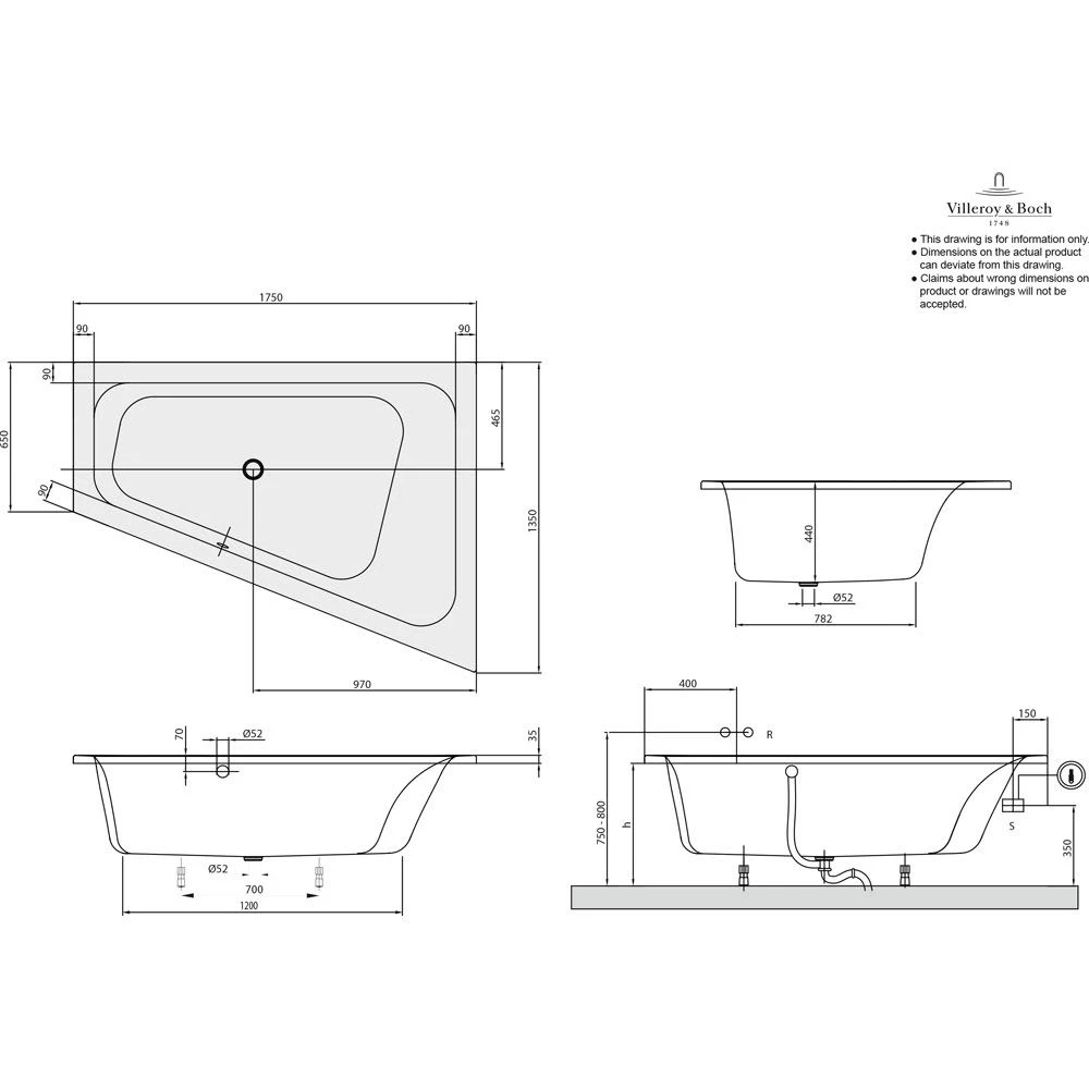 Villeroy & Boch Loop & Friends Square Eckbadewanne 175 X 135 Cm, Rechts 4 Villeroy & Boch Loop & Friends Square Eckbadewanne 175 X 135 Cm, Rechts – Bild 2