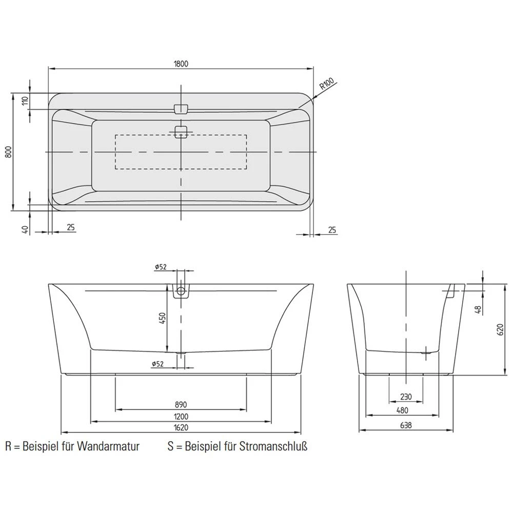 Villeroy & Boch Squaro Edge 12 Excellence Duo Badewanne 180 X 80 Cm Freistehend Mit Wasserzulauf 5 Villeroy & Boch Squaro Edge 12 Excellence Duo Badewanne 180 X 80 Cm Freistehend Mit Wasserzulauf – Bild 3