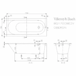 Villeroy & Boch Oberon Solo Badewanne 170 X 75 Cm -Badezimmer Verkaufs-Shop hersteller villeroy boch badewannen rechteck oberon 617321