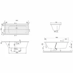 Villeroy & Boch Subway Duo Badewanne 170 X 75 Cm Mit Profibox 2.0 Nische -Badezimmer Verkaufs-Shop hersteller villeroy boch badewannen rechteck subway 2366407