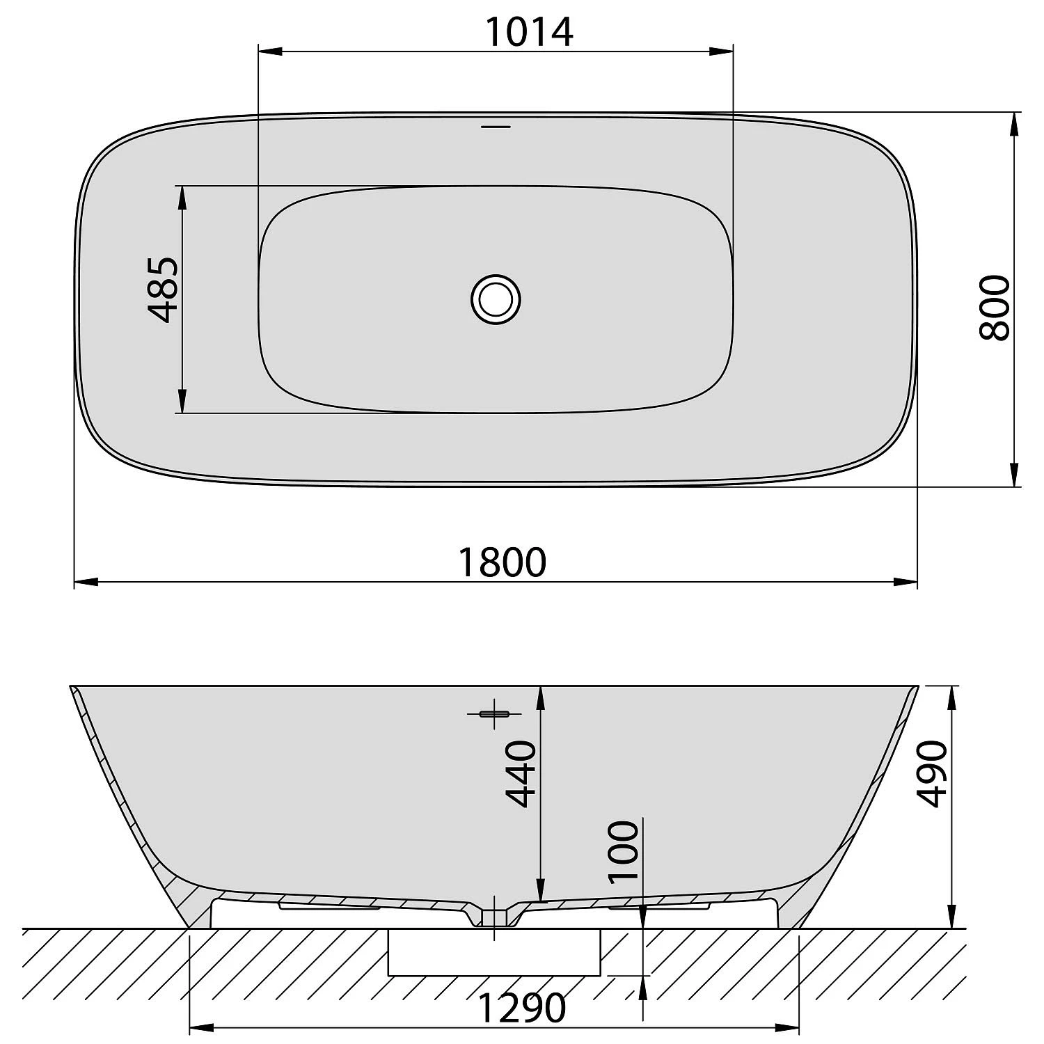 Hoesch Lasenia Oval-Badewanne 180 X 80 Cm Freistehend, Barrierefrei, Flache Ausführung 5 Hoesch Lasenia Oval-Badewanne 180 X 80 Cm Freistehend, Barrierefrei, Flache Ausführung – Bild 3