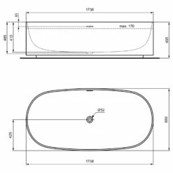 Ideal Standard Linda-X Duo Badewanne 173,8 X 85 Cm, Freistehend -Badezimmer Verkaufs-Shop ideal standard atelier collections linda x 9579533