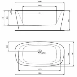 Ideal Standard Dea Freistehende Oval-Badewanne 150 X 75 Cm 11 Ideal Standard Dea Freistehende Oval-Badewanne 150 X 75 Cm -Badezimmer Verkaufs-Shop ideal standard badewannen freistehende oval 150 12502491