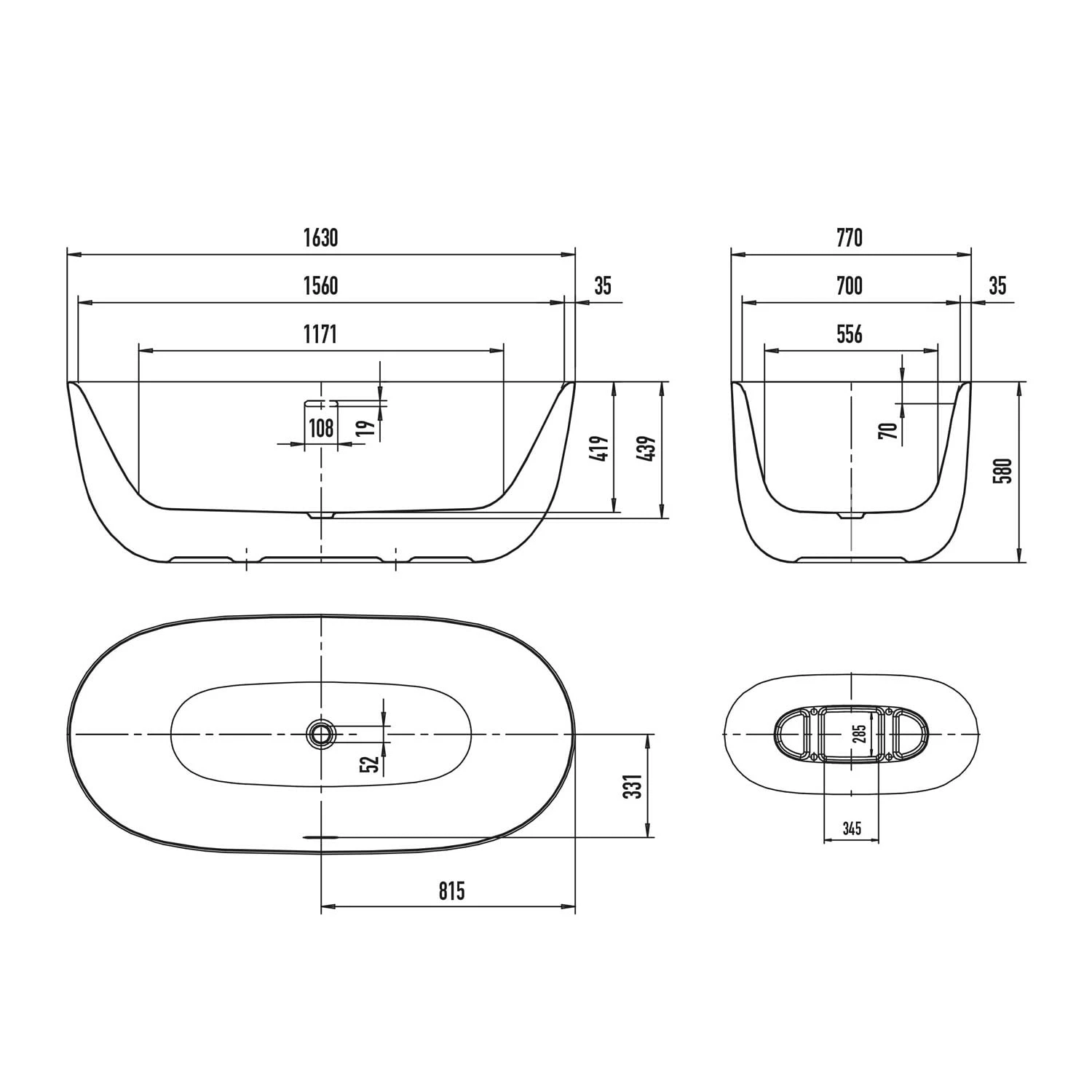 Kaldewei MEISTERSTÜCK OYO DUO 1050 Badewanne Mit Überlauf, Ablaufdeckel Emailliert 6 Kaldewei MEISTERSTÜCK OYO DUO 1050 Badewanne Mit Überlauf, Ablaufdeckel Emailliert – Bild 4