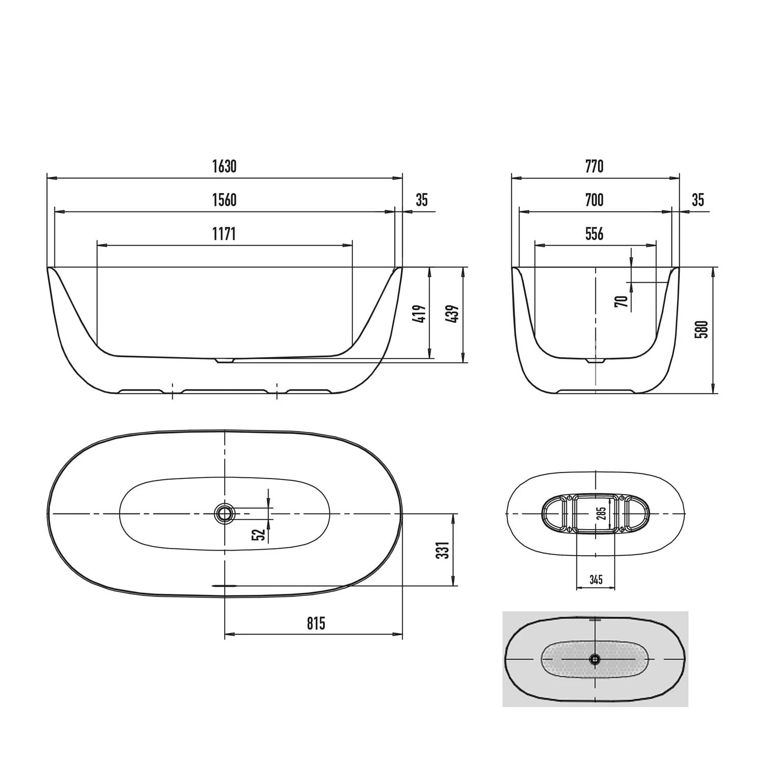 Kaldewei MEISTERSTÜCK OYO DUO 1050 Badewanne Mit Vollantislip, Ohne Überlauf, Ablaufdeckel Emailliert 5 Kaldewei MEISTERSTÜCK OYO DUO 1050 Badewanne Mit Vollantislip, Ohne Überlauf, Ablaufdeckel Emailliert – Bild 3
