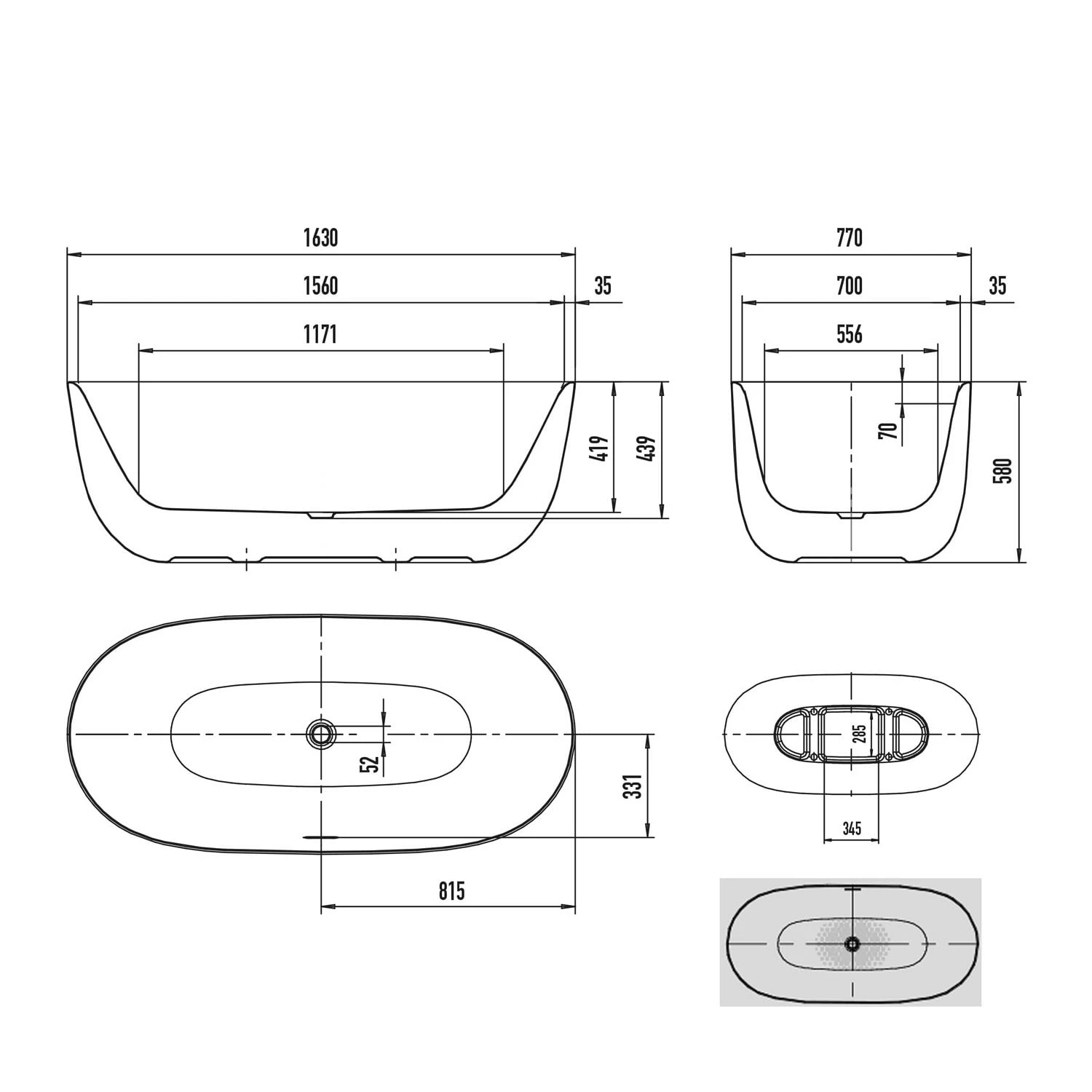 Kaldewei MEISTERSTÜCK OYO DUO 1050 Badewanne Mit Teilantislip, Mit Überlauf, Ablaufdeckel Emailliert 6 Kaldewei MEISTERSTÜCK OYO DUO 1050 Badewanne Mit Teilantislip, Mit Überlauf, Ablaufdeckel Emailliert – Bild 4