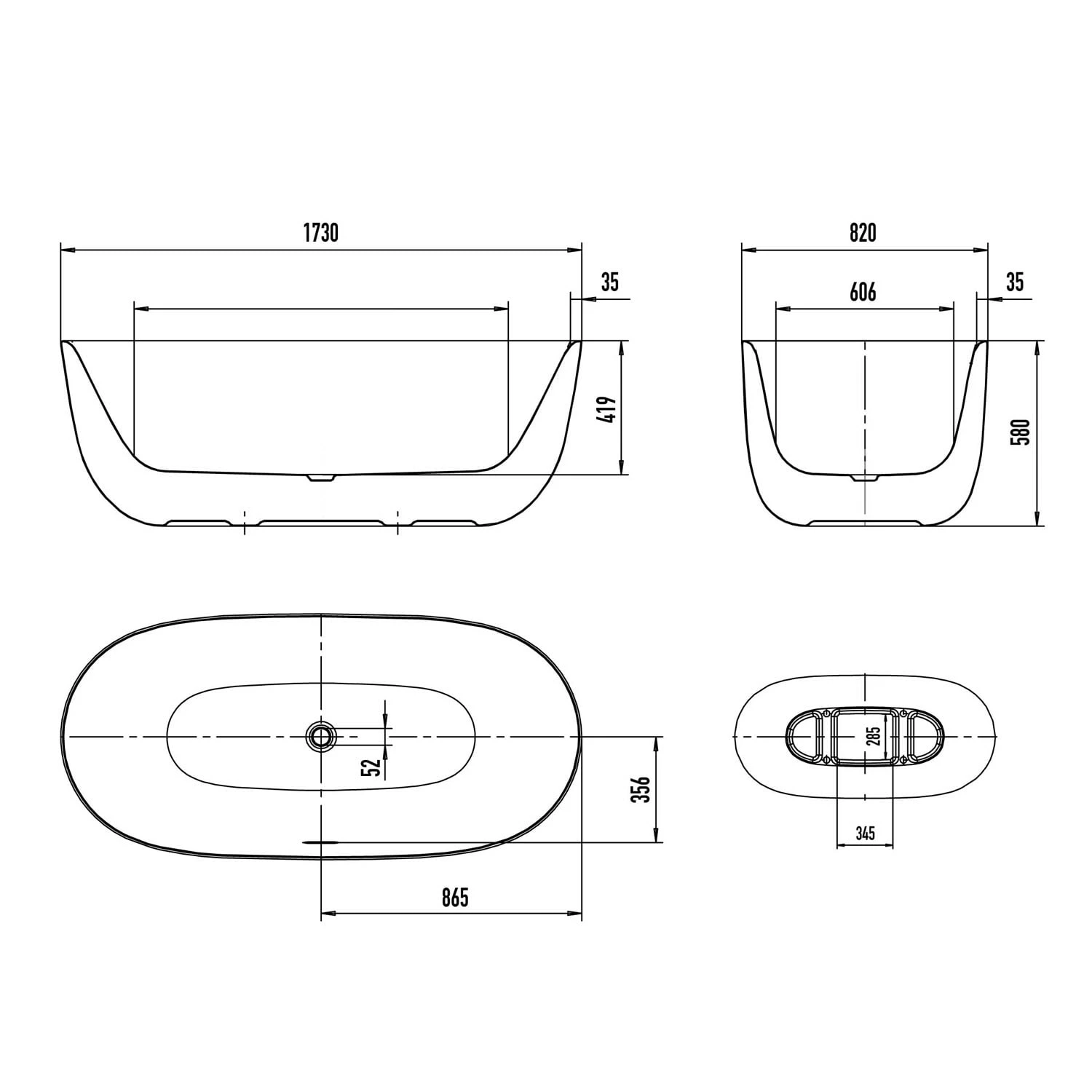 Kaldewei MEISTERSTÜCK OYO DUO 1051 Badewanne Mit Perleffekt, Ohne Überlauf, Ablaufdeckel Emailliert 5 Kaldewei MEISTERSTÜCK OYO DUO 1051 Badewanne Mit Perleffekt, Ohne Überlauf, Ablaufdeckel Emailliert – Bild 3