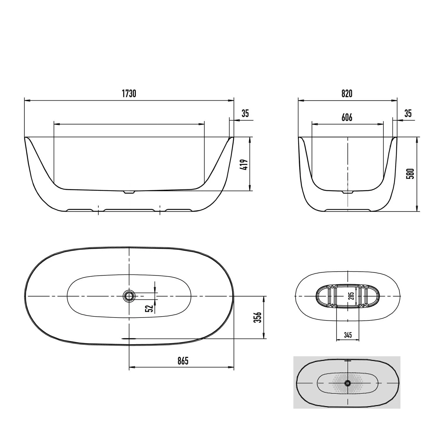 Kaldewei MEISTERSTÜCK OYO DUO 1051 Badewanne Mit Perleffekt Und Teilantislip, Ohne Überlauf, Ablaufdeckel Emailliert 5 Kaldewei MEISTERSTÜCK OYO DUO 1051 Badewanne Mit Perleffekt Und Teilantislip, Ohne Überlauf, Ablaufdeckel Emailliert – Bild 3