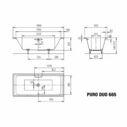 Kaldewei Puro Duo 665 Badewanne 190 X 90 Cm Mit Antislip -Badezimmer Verkaufs-Shop kaldewei badewannen rechteckbadewannen puro duo 665 5503219