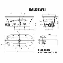 Kaldewei Centro Duo 133 Mit FULL BODY Whirlsystem, Perl-Effekt