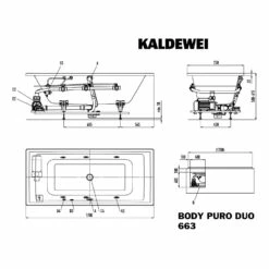 Kaldewei Puro Duo 663 Whirlpool Mit BODY Whirlsystem, Ab- Und Überlauf Mit Wassereinlauf