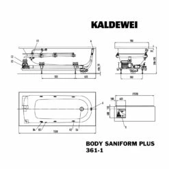 Kaldewei Saniform Plus 361 Whirlpool Mit BODY Whirlsystem, Ab- Und Überlauf Mit Wassereinlauf, Perl-Effekt