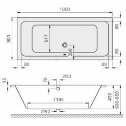 Kronenbach Cube Duo-Badewanne 180 X 80 Cm 7 Kronenbach Cube Duo-Badewanne 180 X 80 Cm -Badezimmer Verkaufs-Shop kronenbach badewannen cube duo 180 x 4038941