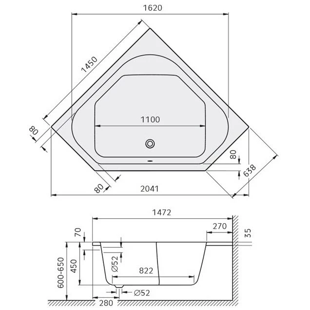 Kronenbach Cube Eckbadewanne 145 X 145 Cm 5 Kronenbach Cube Eckbadewanne 145 X 145 Cm – Bild 3