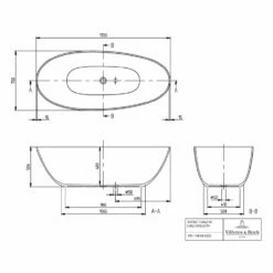 Villeroy & Boch Antao Freistehende Badewanne 170 X 75 Cm, Mit SilentFlow -Badezimmer Verkaufs-Shop marken villeroy boch alle kollektionen antao 12138950