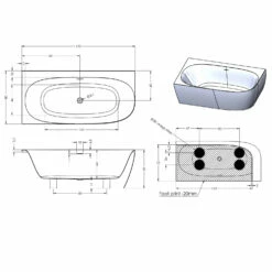 Home Eck-Badewanne 170 X 80 Cm, Version Rechts -Badezimmer Verkaufs-Shop megabad profi collection badewannen freistehende home 4382126