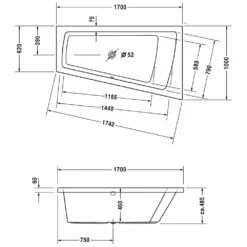 Duravit Paiova Eck-Badewanne 170 X 100 Cm Ecke Rechts -Badezimmer Verkaufs-Shop paiova 70021300 duravit badewanne rechts whirlsystem 1176497
