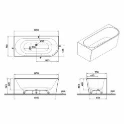 Pianura Valentina Eckbadewanne 165 X 75 Cm Ecke Links -Badezimmer Verkaufs-Shop pianura badewannen valentina eckbadewanne 165 x 12494652