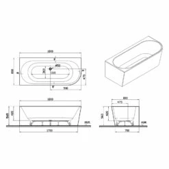 Pianura Valentina Eckbadewanne 180 X 80 Cm Ecke Links -Badezimmer Verkaufs-Shop pianura badewannen valentina eckbadewanne 180 x 12494654