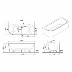 Pianura Valentina Eckbadewanne 180 X 80 Cm Mit Ecke Rechts -Badezimmer Verkaufs-Shop pianura badewannen valentina eckbadewanne 180 x 12494655