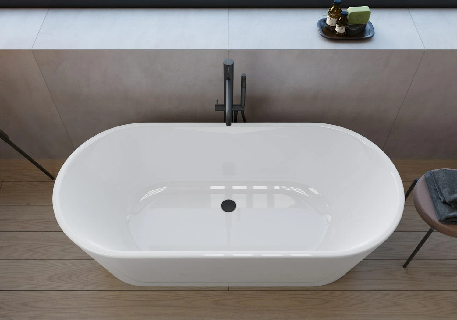 Pianura Valentina Badewanne Oval Freistehend 180 X 80 Cm Mit Schürze Und Verdecktem Überlauf 4 Pianura Valentina Badewanne Oval Freistehend 180 X 80 Cm Mit Schürze Und Verdecktem Überlauf – Bild 2
