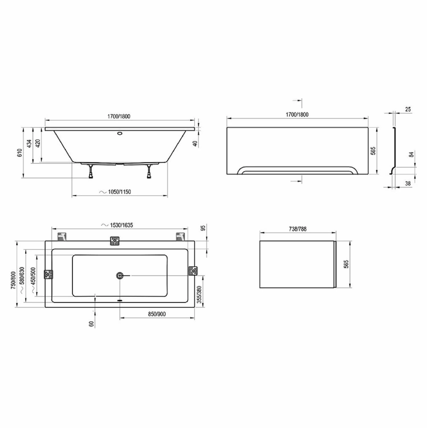 RAVAK Formy 01 Badewanne 180 X 80 Cm, Rechteckig 6 RAVAK Formy 01 Badewanne 180 X 80 Cm, Rechteckig – Bild 4