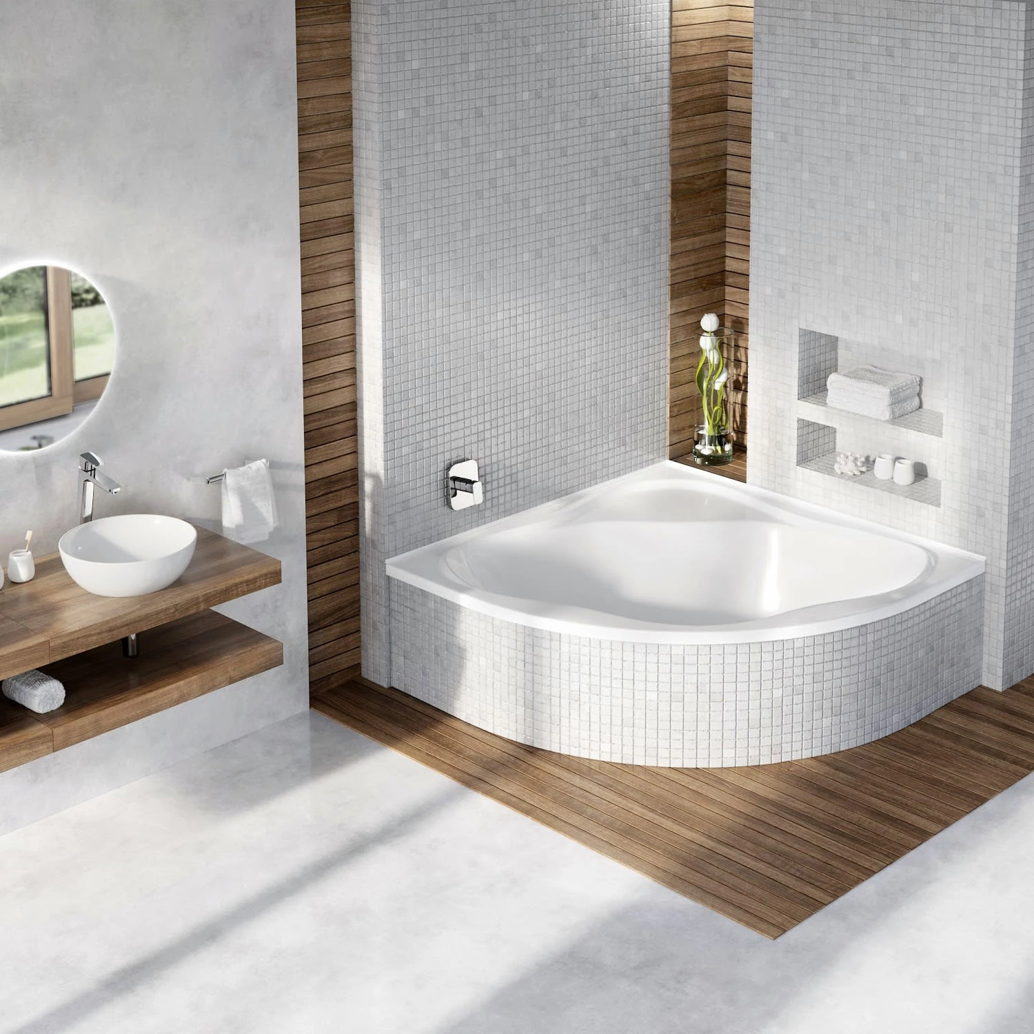 RAVAK New Day Asymmetrische Badewanne 140 X 140 Cm 3 RAVAK New Day Asymmetrische Badewanne 140 X 140 Cm
