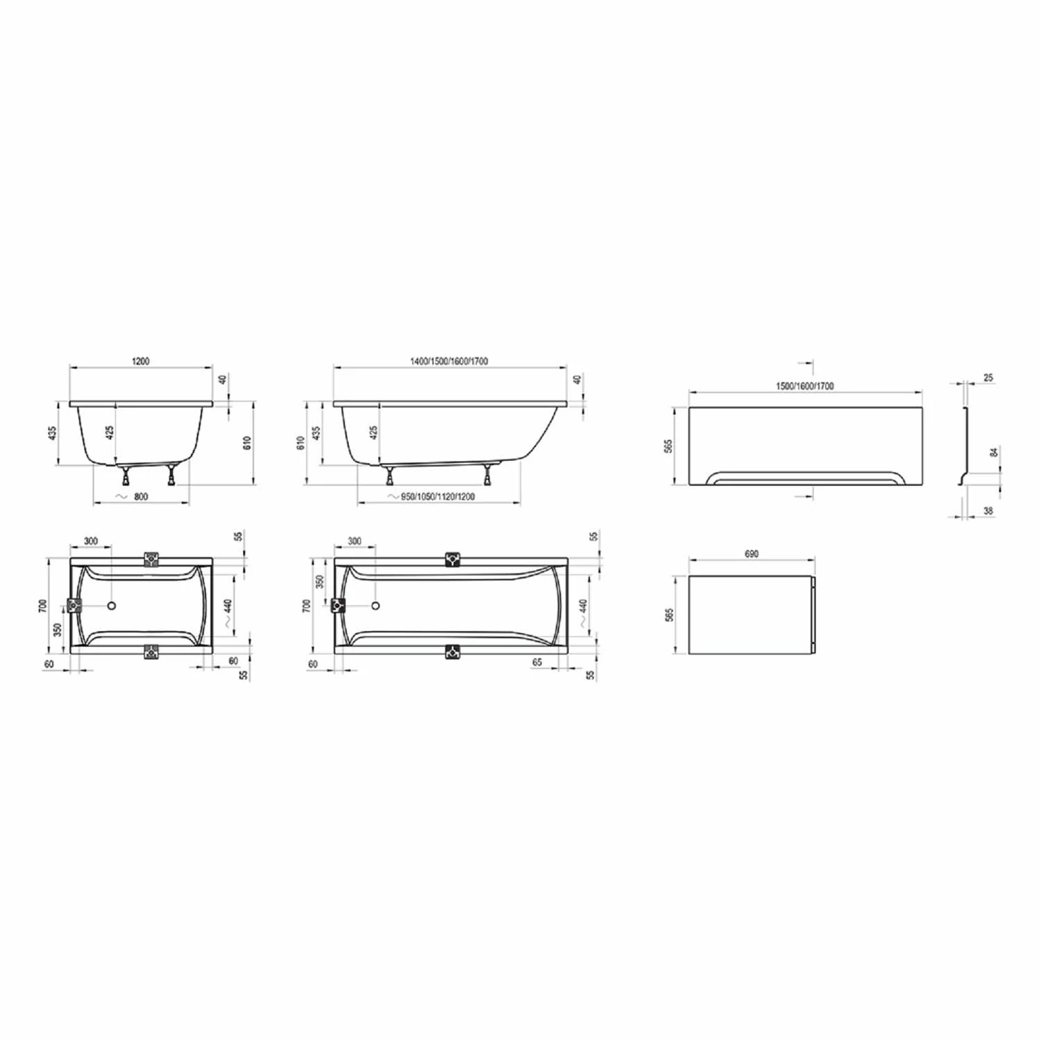 RAVAK Classic II Badewanne 140 X 70 Cm, Rechteckig 6 RAVAK Classic II Badewanne 140 X 70 Cm, Rechteckig – Bild 4