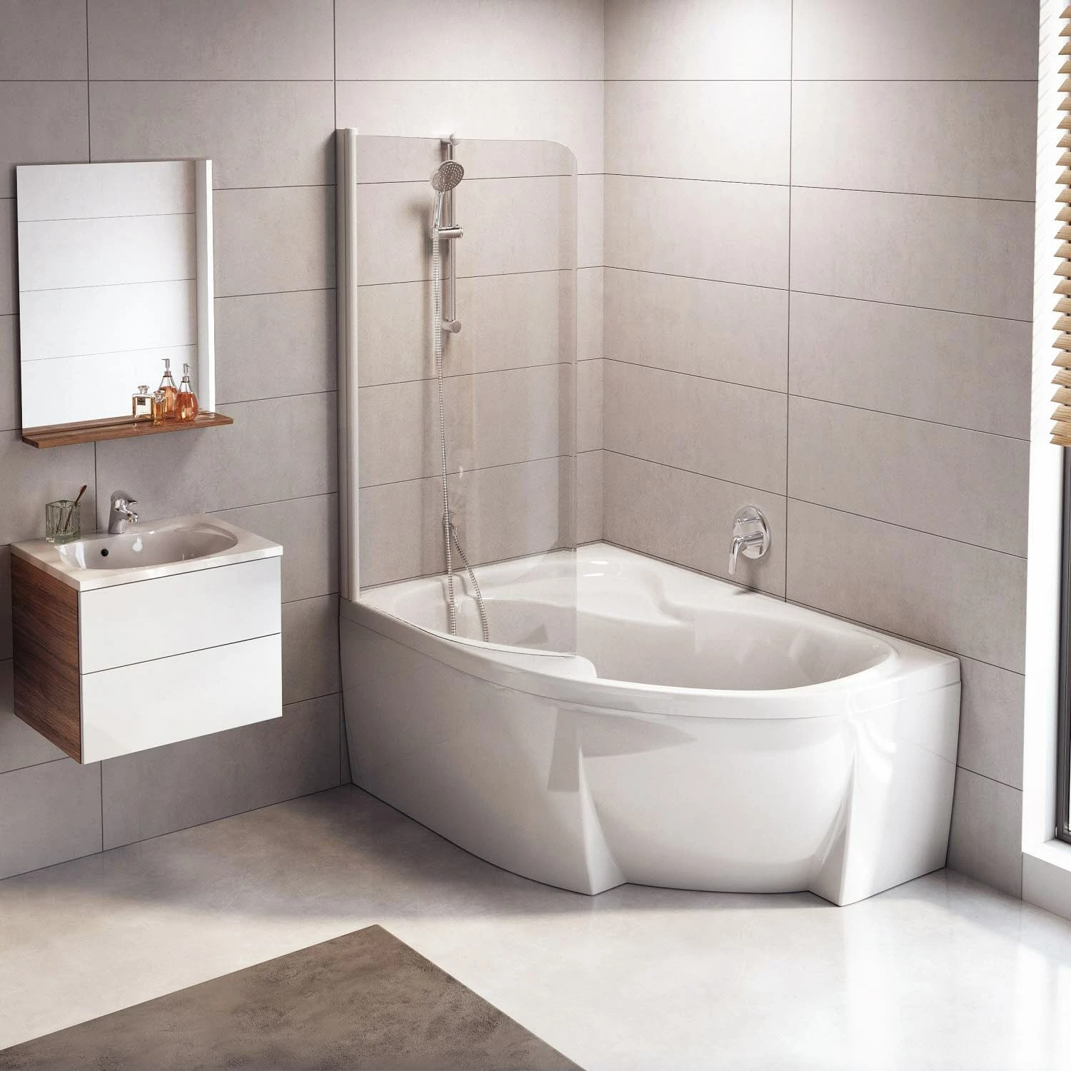 RAVAK Rosa II 170 X 105 Cm Eck-Badewanne Mit Duschbereich Links 3 RAVAK Rosa II 170 X 105 Cm Eck-Badewanne Mit Duschbereich Links