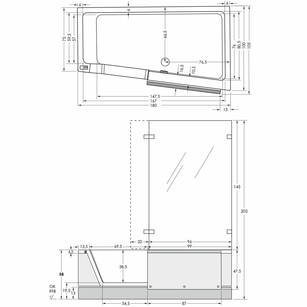 Repabad Easy-in Badewanne 180 Türe Links Nischeneinbau 4 Repabad Easy-in Badewanne 180 Türe Links Nischeneinbau – Bild 2