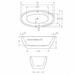 Repabad Ferrera Freistehende Ovalbadewanne 170 X 85 Cm -Badezimmer Verkaufs-Shop repabad badewannen freistehende ovalbadewanne 170 x 6471254