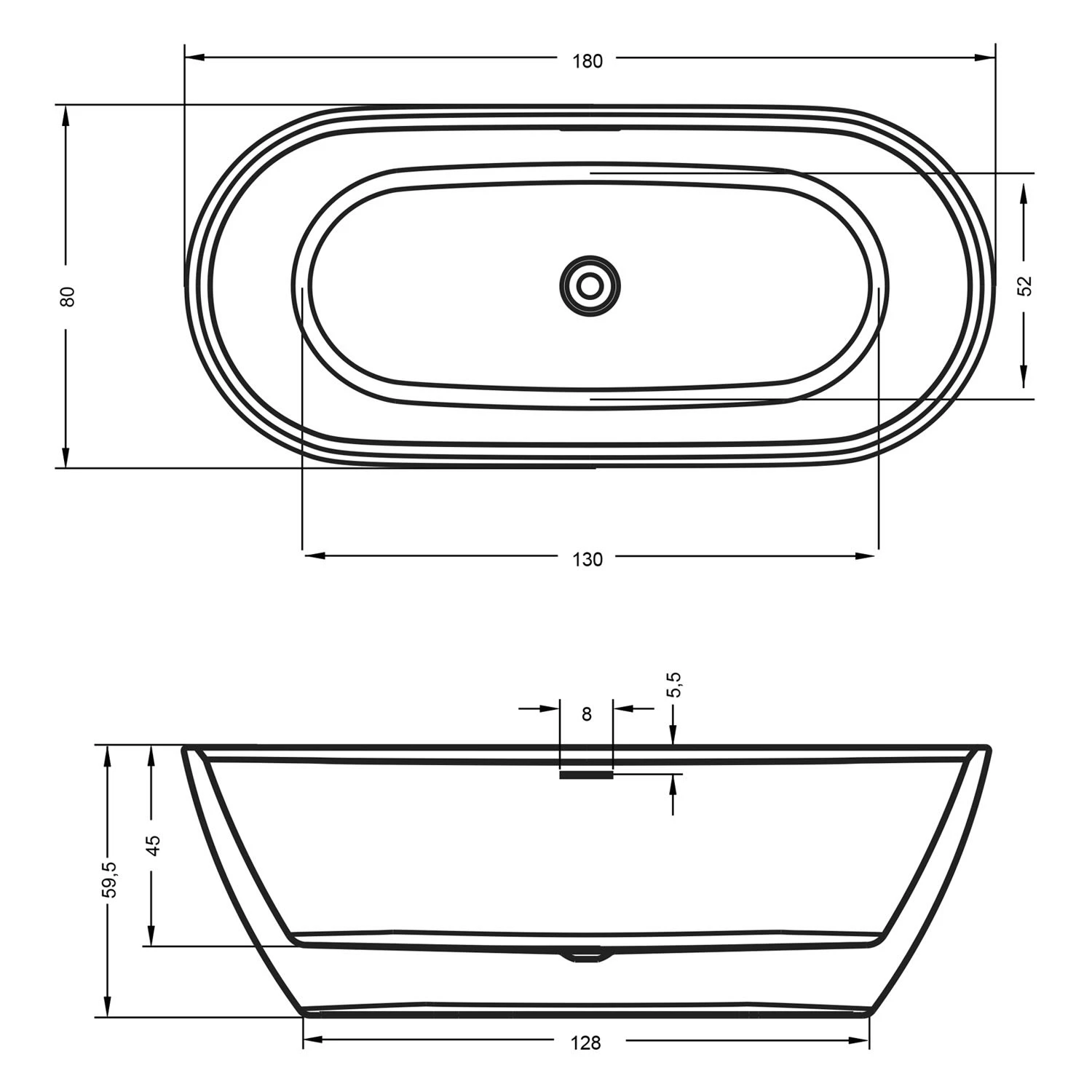 Riho Inspire Freistehende Badewanne 180 X 80 Cm Mit Riho Fall 6 Riho Inspire Freistehende Badewanne 180 X 80 Cm Mit Riho Fall – Bild 4