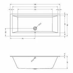 Riho Lugo Wall Rechteck-Badewanne 180 X 80 Cm