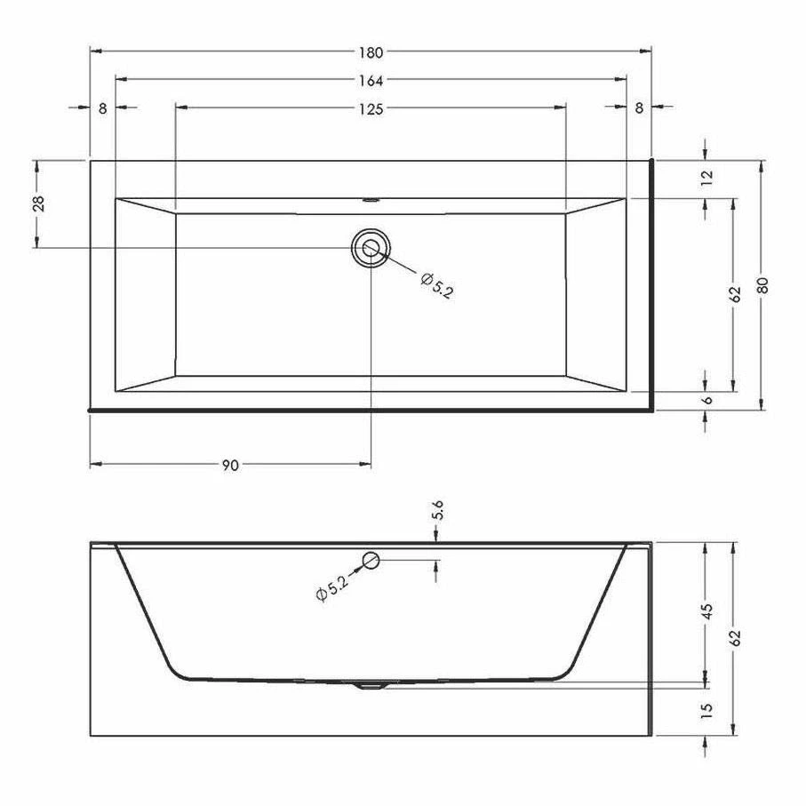 Riho Lugo Wall Rechteck-Badewanne, Plug & Play, Links 180 X 80 Cm 3 Riho Lugo Wall Rechteck-Badewanne, Plug & Play, Links 180 X 80 Cm