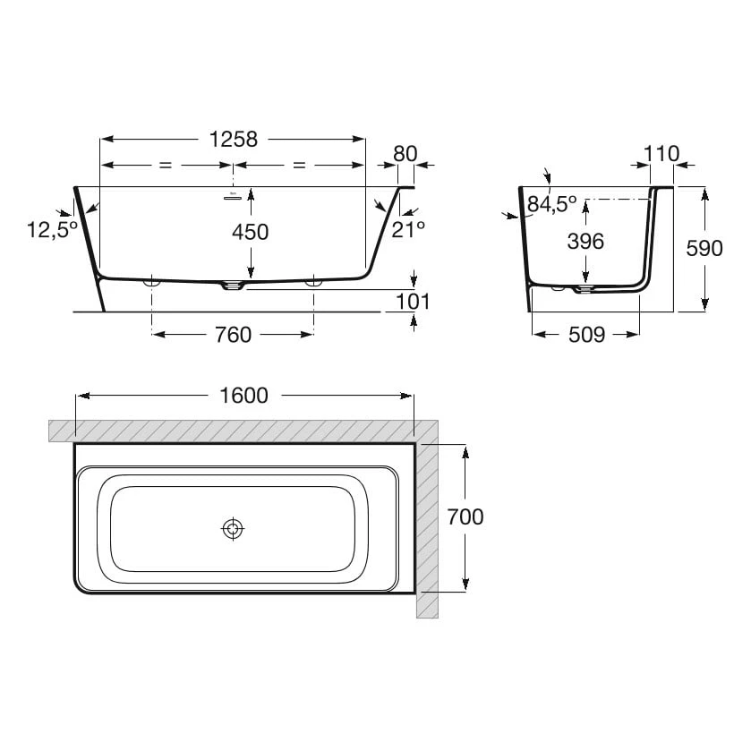 Roca Ona Eck-Badewanne 160 X 70 Cm, Einbau Links Mit L- Schürze 5 Roca Ona Eck-Badewanne 160 X 70 Cm, Einbau Links Mit L- Schürze – Bild 3