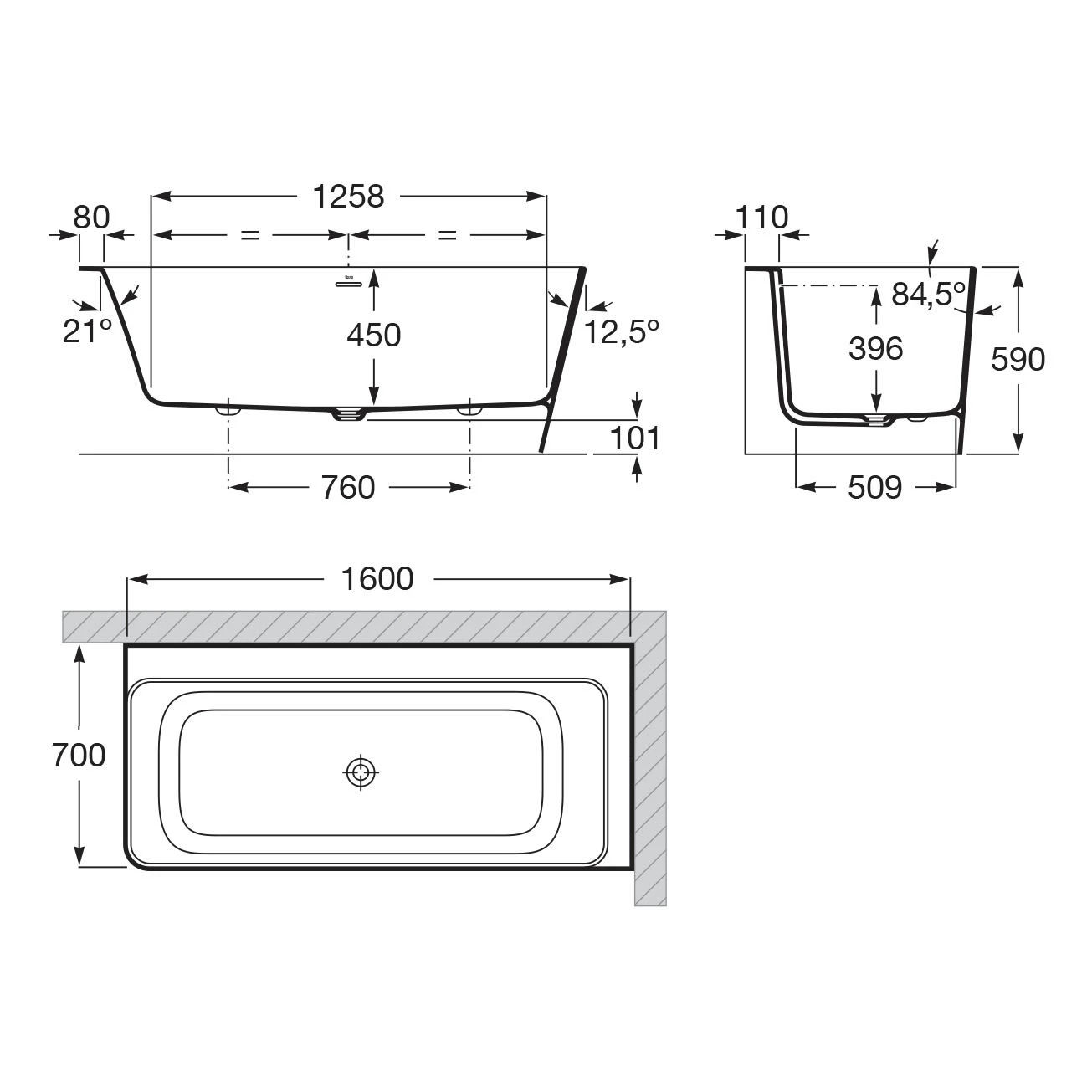 Roca Ona Eck-Badewanne 160 X 70 Cm, Einbau Rechts Mit L-Schürze 5 Roca Ona Eck-Badewanne 160 X 70 Cm, Einbau Rechts Mit L-Schürze – Bild 3