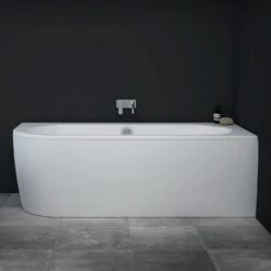 Steinkamp Life Eckbadewanne 180 X 80 Cm Links Mit Schürze Und MT5 Ab- Und Einlaufgarnitur