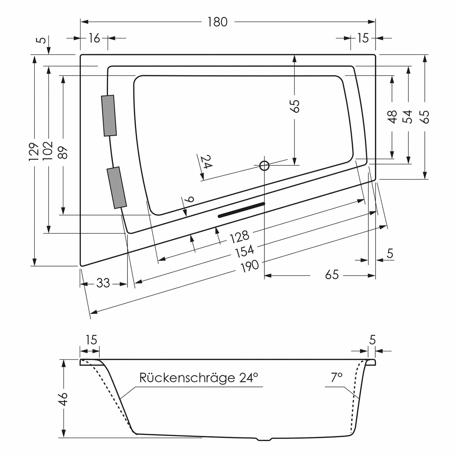 Steinkamp Life Eckbadewanne Mit Whirlsystem 180 X 130/65 Cm, Ecke Rechts, Inkl. Viega Multiplex M5 6 Steinkamp Life Eckbadewanne Mit Whirlsystem 180 X 130/65 Cm, Ecke Rechts, Inkl. Viega Multiplex M5 – Bild 4
