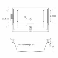 Steinkamp Life Rechteck-Badewanne Mit Whirlsystem 170 X 80 Cm, Inkl. Viega Multiplex Trio MT5 -Badezimmer Verkaufs-Shop steinkamp badewannen mit whirlpool life rechteckbadewanne 8534440