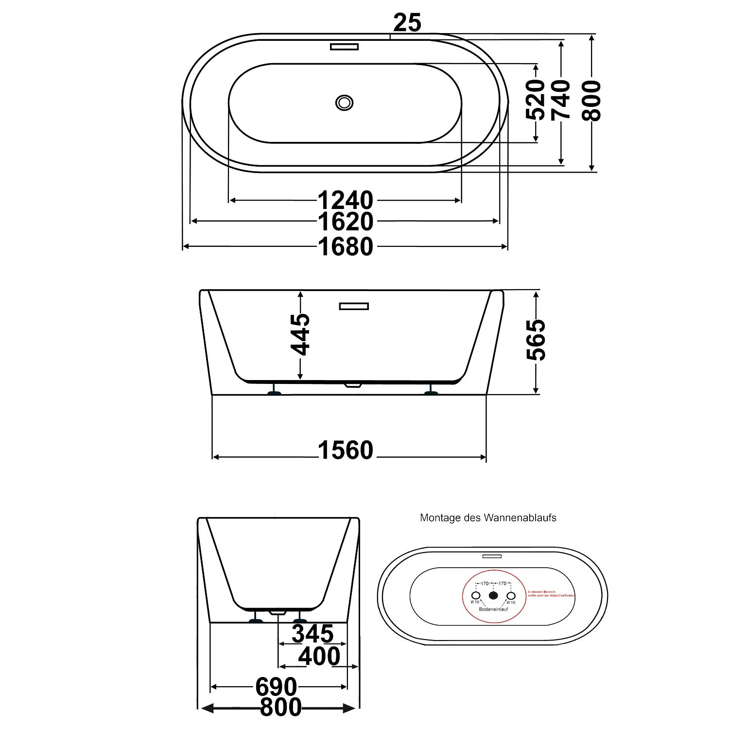Steinkamp Loft Freistehende Ovalbadewanne 168 X 80 Cm 6 Steinkamp Loft Freistehende Ovalbadewanne 168 X 80 Cm – Bild 4