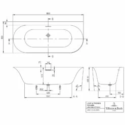 Villeroy & Boch Loop & Friends Oval Duo Vorwand-Badewanne, 180 X 80 Cm Für Eckeinbau Links