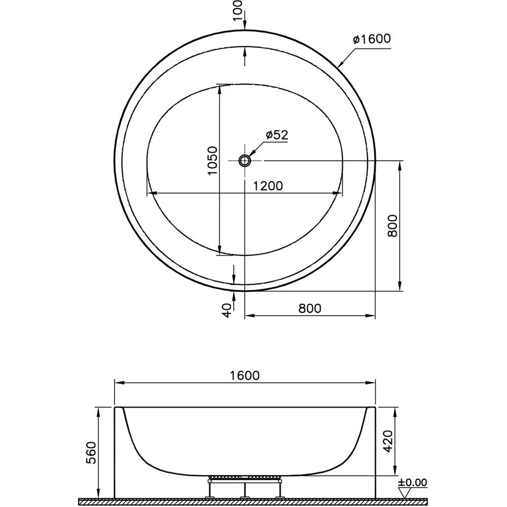 VitrA Istanbul Zylindrische Badewanne Freistehend 4 VitrA Istanbul Zylindrische Badewanne Freistehend – Bild 2